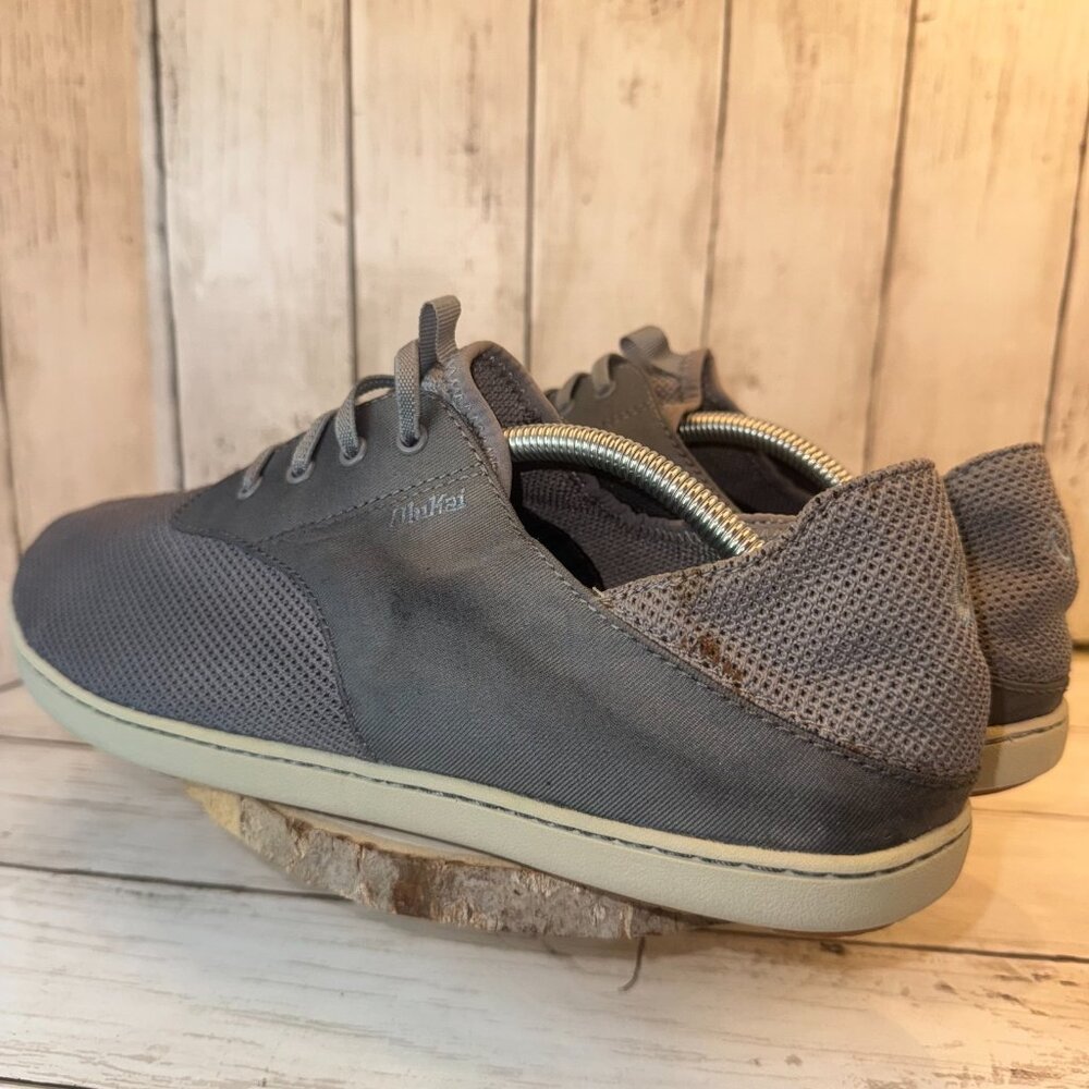 OluKai Nohea Moku Gray Mesh Slip On Casual Loafers Boat Shoes Mens Size 12 - Picture 5 of 9
